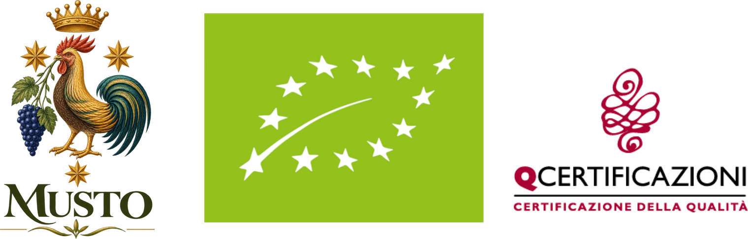 Marchio Musto, logo dell’agricoltura biologica UE e logo Q Certificazioni